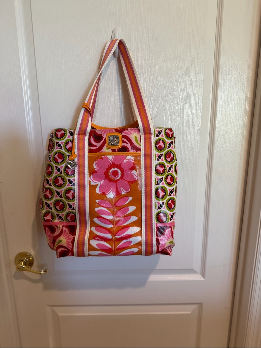 Brighton Bright Floral Pink and Orange Tote Bag